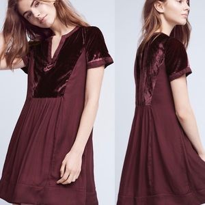 Anthro Maeve Velvet Tunic Dress